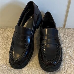 Zara Dark Burgandy Loafers